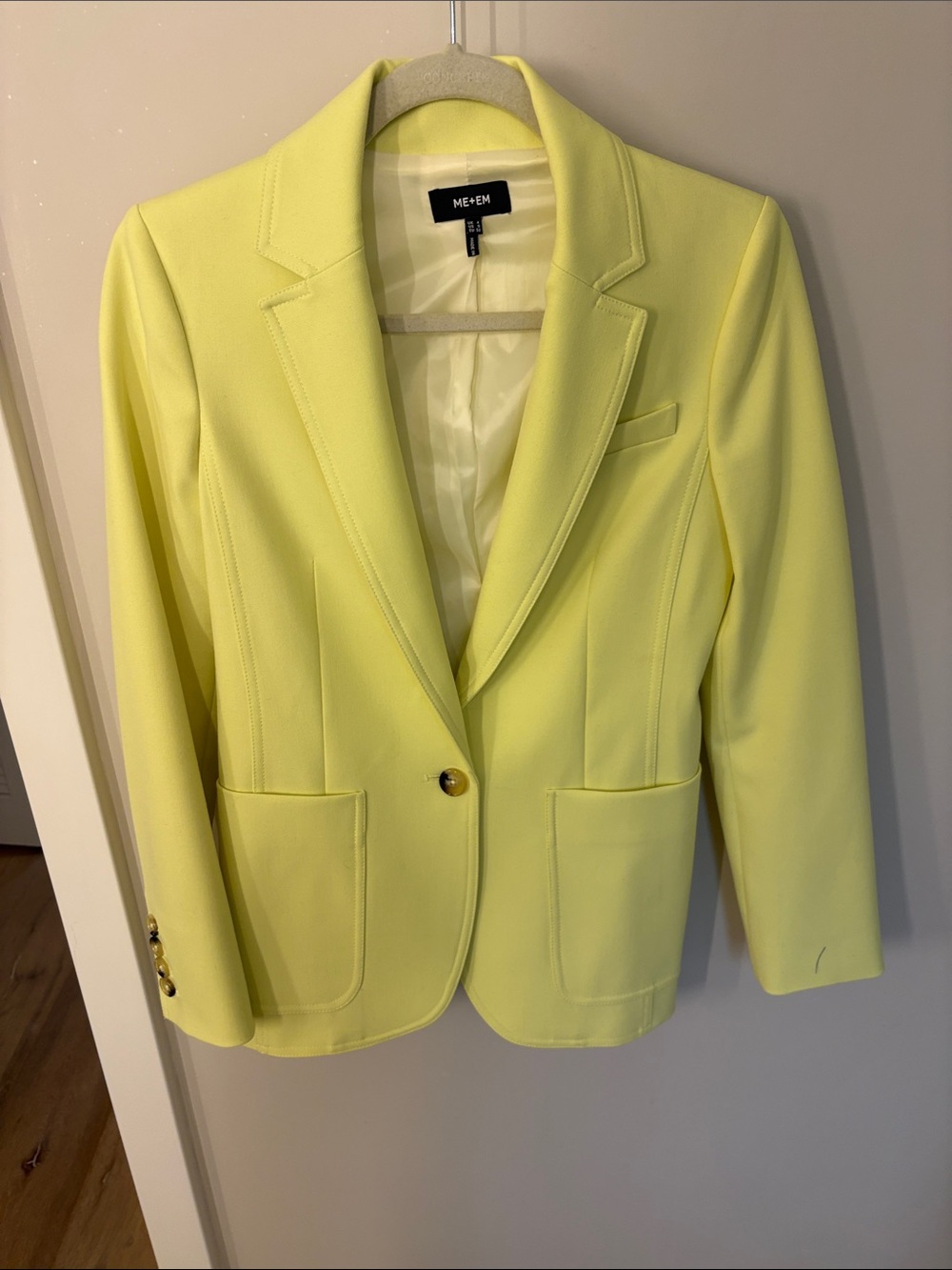 ME+EM Bright Lemon Single-Button Tailored Blazer